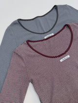 Porte U-neck Stripe T-shirt