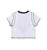 Heart cutting crop T-shirt (White