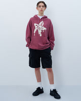 MELTING STAR LOGO PIGMENT HOODIE-PURPLE