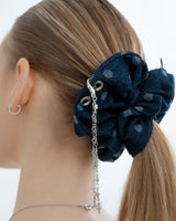 DENIM DOT SCRUNCHIE