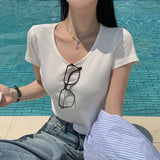 【BELLIDE MADE】モダール素材 Uネック無地半袖Tシャツ