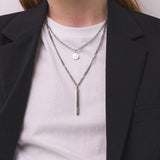 Men's ツーラインネックレスレイヤードチェーン_CLEFデュアルSBネックレス