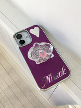 Miracle Magsafe Mirror Silver Glass Bumper Case(Purple)
