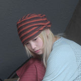 Stripe Band Beanie (orange/charcoal)