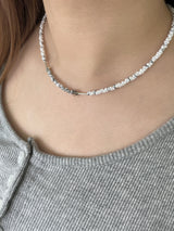 pebble silver bar necklace