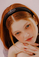 EMBROIDERY LETTERING HAIR BAND (BLACK)