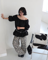 レオパードワイドロングパンツ