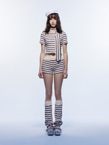 EmohaY2K Pink striped basic all-match shorts
