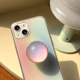 ピンクグラデーションフォーンケーススマホグリップセット
