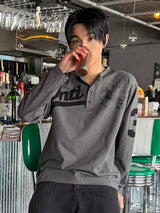 ユニコーンヘンリーネックスラブロングスリーブ チャコール