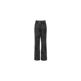 DIAMOND PATCH WASHING BLACK DENIM PANTS