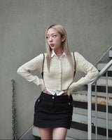 フロムスクールカーディガン / From school cardigan cream  (made)