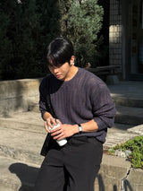 Mog bokashi summer round knitwear