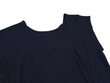 Pintuck waffle flare dress  / navy