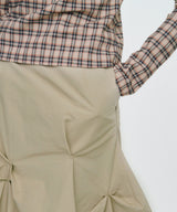 Twisted Check High-neck Top _ BEIGE