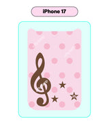 [made] Dot treble clef pink phone case (MagSafe glass bumper)