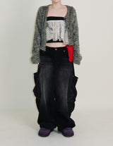 Square pocket balloon fit corduroy pants