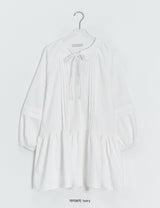 Rohigh Pintuck Shirring Layered Blouse One Piece