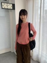 Muyan Dot Stripe Long Sleeve Tee