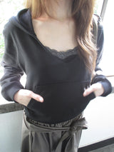 v neck pocket hoody