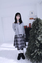 [Muffler SET] オフショルダーボタンストラップニット (3 colors)