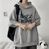 Liming lettering short-sleeved hoodie (3 colors) H&L