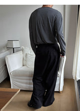 [Unisex] Overlap two tuck wide slacks(2color)
