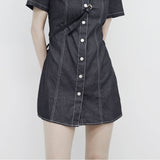 hoz stitch denim dress