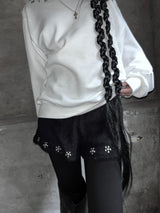studded faux fur banded shorts (2color)