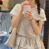 Cereal Checkered Bustier Hair Strap Set