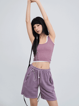 [U-BASIC] ロエルピグメントリブドタンクトップ