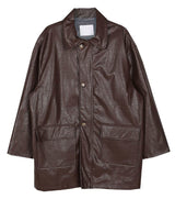 No.0946 DT leather half COAT