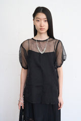 Organza Puff Top (Black)