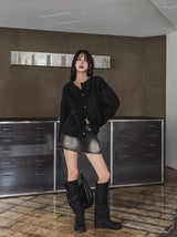 Prague wool hair cardigan