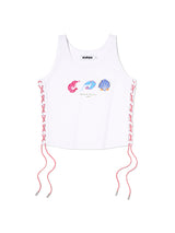 HIGH SPAN GRAPHIC POINT SLEEVELESS [WHITE]