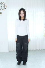 Stud Side Pintuck Wide Pants (2colors)