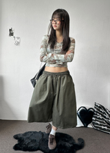 Frendi Cotton Multi Over Long Bermuda Pants 5 Color 