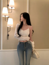 [BELLIDE MADE] Wannabe Low Rise Slit Flare Denim Pants