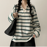 Cog color Dangara collar long sleeve tee 