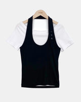 デンダー ボタン ホルター 半袖Tシャツ