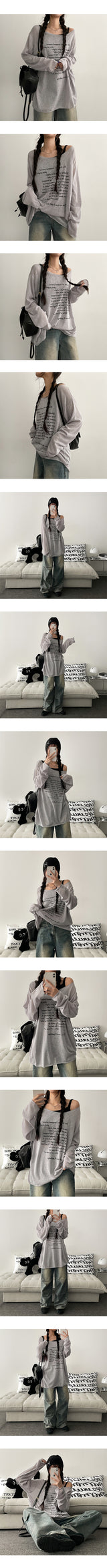 Pore Lip Neck Shoulder See-Through Long Sleeve Tee