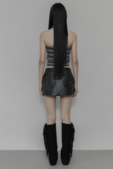 [mnem] Cheshire Tube Top Set (black)