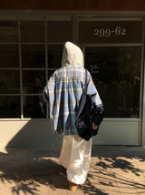 [ORIGINAL] Plain Hooded Check Shirt