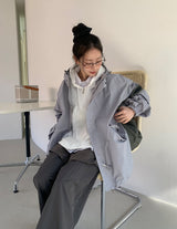 [unisex] ホームパー フード オーバー ボンバー ジャケット