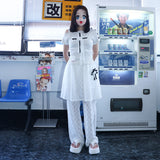 Sheer Star Skirt Pants - White