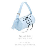 2WAY BELTED STRAP BARREL BAG SMALL_LIGHT WASH DENIM