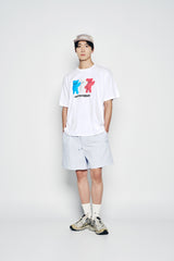 25SS STRIPE SET-UP LOOSE FIT SHORT PANTS BLUE