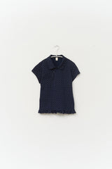 (W) Union Dot Collar Top