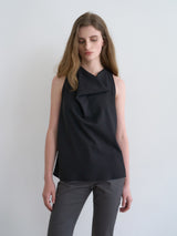Celine cowl blouse (Black)