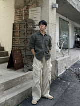 Carder dying washing cropped shirt
